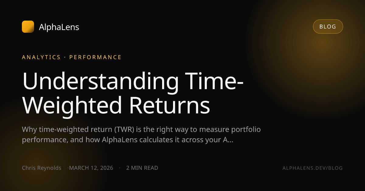 Understanding Time-Weighted Returns — AlphaLens